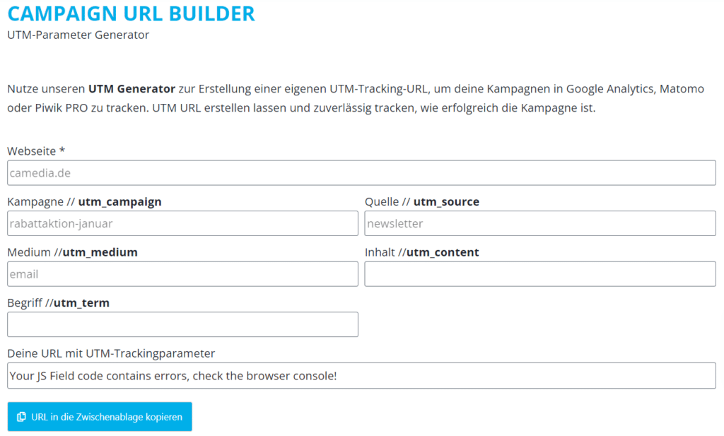 Local SEO: Mit dem Campaign URL Builder kannst Du Dir User anzeigen lassen, die direkt von GMB kommen.
